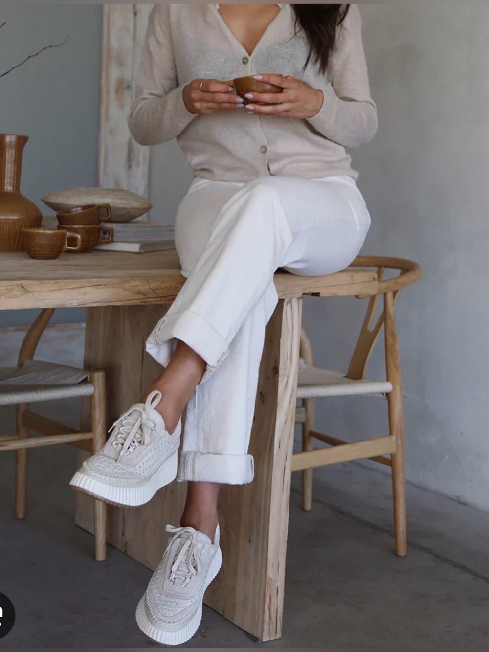 Dolce Vita Dolen Woven Platform Sneakers in Sandstone